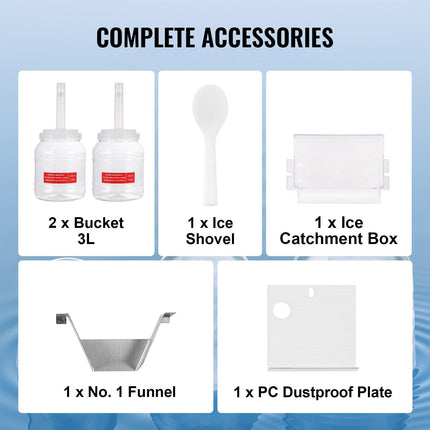 Commercial Snowflake Ice Machine, 276LBS/24H Snowflake Ice Maker, Stainless Steel Ice Shaver Machine, Electric Snow Cone Maker, Air Cooling System for Rapid Heat Dissipation, for Bakery, Cafe.
