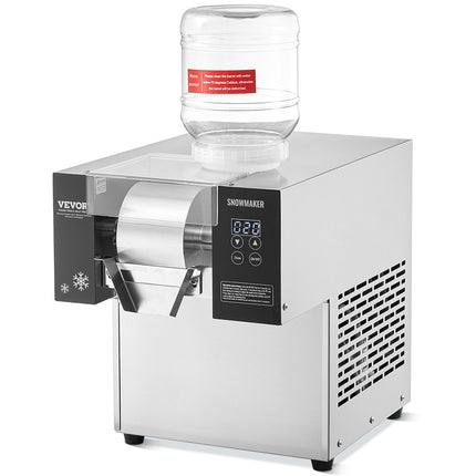 Commercial Snowflake Ice Machine, 375LBS/24H Snowflake Ice Maker, Stainless Steel Ice Shaver Machine, Electric Snow Cone Maker, Air Cooling System for Rapid Heat Dissipation, for Bakery, Cafe