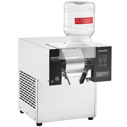 Commercial Snowflake Ice Machine, 375LBS/24H Snowflake Ice Maker, Stainless Steel Ice Shaver Machine, Electric Snow Cone Maker, Air Cooling System for Rapid Heat Dissipation, for Bakery, Cafe.