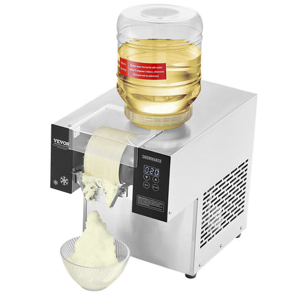 Commercial Snowflake Ice Machine, 375LBS/24H Snowflake Ice Maker, Stainless Steel Ice Shaver Machine, Electric Snow Cone Maker, Air Cooling System for Rapid Heat Dissipation, for Bakery, Cafe.