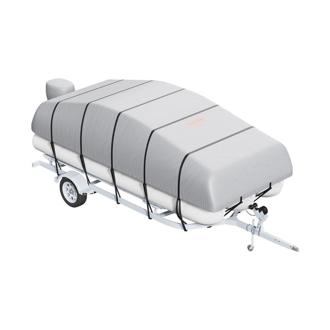 Pontoon Boat Cover 800D Waterproof Trailerable 23-24 ft with Storage Bag.