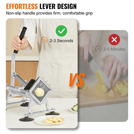 Commercial Vegetable Slicer, 1/4 inch Fruit Slicer, Stainless Steel and Aluminum Alloy Vegetable Cutter Slicer Machine, Manual Slicer with Non-slip Feet, for Radishes, Onions, Potatoes, Lemons.