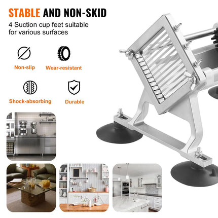 Commercial Vegetable Slicer, 1/4 inch Fruit Slicer, Stainless Steel and Aluminum Alloy Vegetable Cutter Slicer Machine, Manual Slicer with Non-slip Feet, for Radishes, Onions, Potatoes, Lemons.