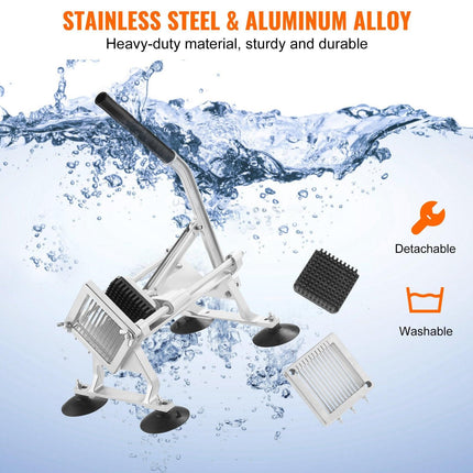 Commercial Vegetable Slicer, 1/4 inch Fruit Slicer, Stainless Steel and Aluminum Alloy Vegetable Cutter Slicer Machine, Manual Slicer with Non-slip Feet, for Radishes, Onions, Potatoes, Lemons.