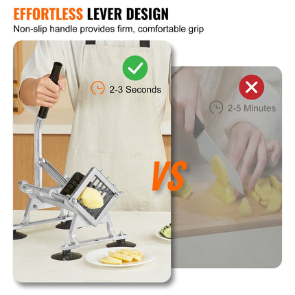 Commercial Vegetable Slicer, 1/2 inch Fruit Slicer, Stainless Steel and Aluminum Alloy Vegetable Cutter Slicer Machine, Manual Slicer with Non-slip Feet, for Radishes, Onions, Potatoes, Lemons.