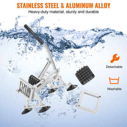 Commercial Vegetable Slicer, 1/2 inch Fruit Slicer, Stainless Steel and Aluminum Alloy Vegetable Cutter Slicer Machine, Manual Slicer with Non-slip Feet, for Radishes, Onions, Potatoes, Lemons.