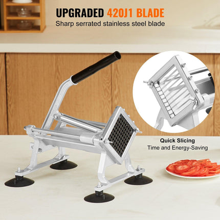 Commercial Vegetable Slicer, 3/8 inch Fruit Slicer, Stainless Steel and Aluminum Alloy Vegetable Cutter Slicer Machine, Manual Slicer with Non-slip Feet, for Radishes, Onions, Potatoes, Lemons.