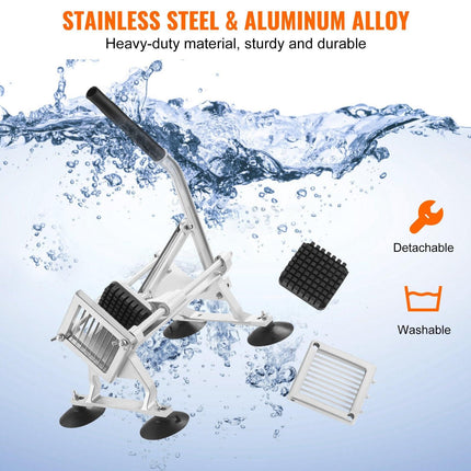 Commercial Vegetable Slicer, 3/8 inch Fruit Slicer, Stainless Steel and Aluminum Alloy Vegetable Cutter Slicer Machine, Manual Slicer with Non-slip Feet, for Radishes, Onions, Potatoes, Lemons.