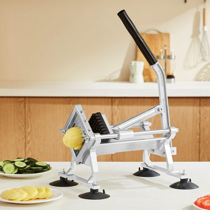 Commercial Vegetable Slicer, 3/8 inch Fruit Slicer, Stainless Steel and Aluminum Alloy Vegetable Cutter Slicer Machine, Manual Slicer with Non-slip Feet, for Radishes, Onions, Potatoes, Lemons.