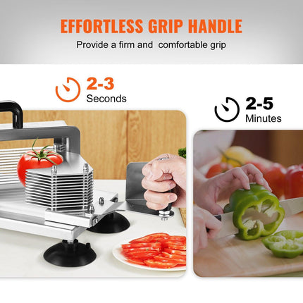 Commercial Tomato Slicer, 1/4"+3/8"+3/16" Tomato Cutter Slicer, Stainless Steel Heavy Duty Tomato Slicer Machine, Manual Tomato Slicer with Non-slip Feet, Cutting Tomatoes, Cucumbers, Bananas.