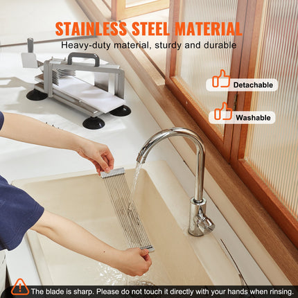 Commercial Tomato Slicer, 3/16 inch Tomato Cutter Slicer, Stainless Steel Heavy Duty Tomato Slicer Machine, Manual Tomato Slicer with Non-slip Feet, for Cutting Tomatoes, Cucumbers, Bananas.