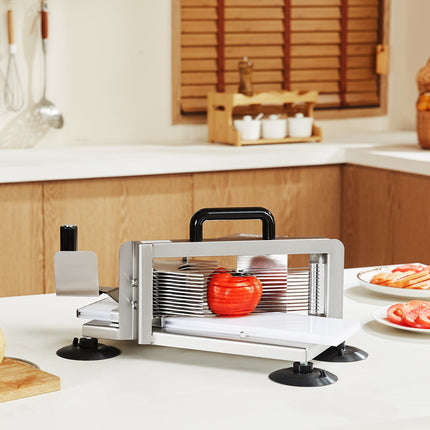 Commercial Tomato Slicer, 3/16 inch Tomato Cutter Slicer, Stainless Steel Heavy Duty Tomato Slicer Machine, Manual Tomato Slicer with Non-slip Feet, for Cutting Tomatoes, Cucumbers, Bananas.