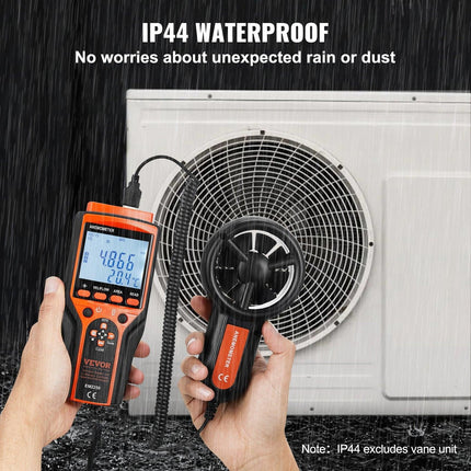 Split Handheld Anemometer, Digital Wind Speed CFM Meter Gauge with LED Backlight Screen, Measures Wind Velocity Wind Temperature Air Flow Wind Chill, for Sailing Surfing Flying HVAC.