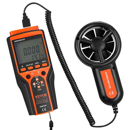 Split Handheld Anemometer, Digital Wind Speed CFM Meter Gauge with LED Backlight Screen, Measures Wind Velocity Wind Temperature Air Flow Wind Chill, for Sailing Surfing Flying HVAC.