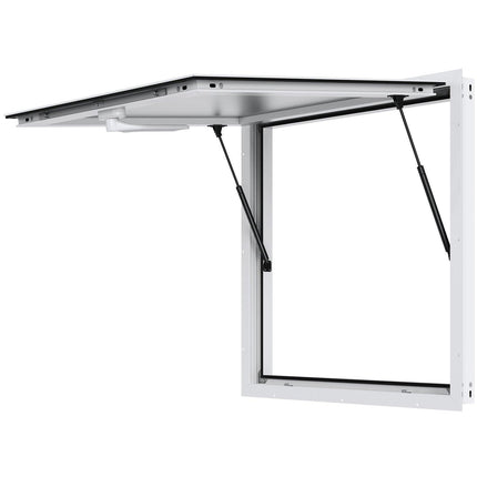 Concession Window 91x91cm, Aluminum Alloy Food Truck Service Window with Awning Door & Drag Hook, Up to 85 Degrees Stand Serving Window for Food Trucks Concession Trailers, Glass Not Included.