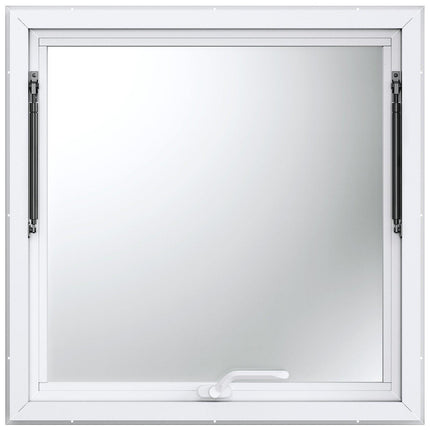 Concession Window 91x91cm, Aluminum Alloy Food Truck Service Window with Awning Door & Drag Hook, Up to 85 Degrees Stand Serving Window for Food Trucks Concession Trailers, Glass Not Included.