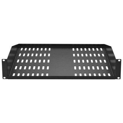 2U Server Rack Shelf 16"/406 mm Depth Vented Rack Mount Shelf with Tray.