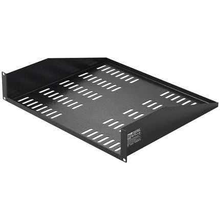 2U Server Rack Shelf 16"/406 mm Depth Vented Rack Mount Shelf with Tray.