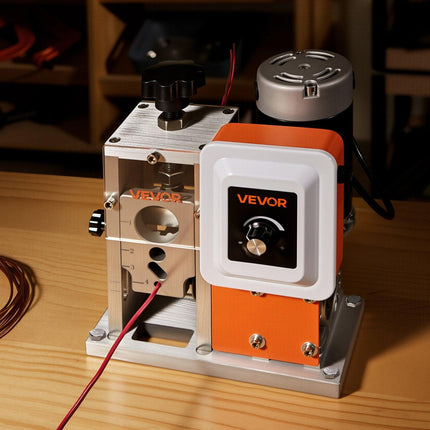 Electric Wire Stripping Machine, 1.5-40 mm, 400W Automatic Motorized Cable Stripper, 9.84 IPS (15 m/min) Wire Peeler with Alloy Blades, V-Shaped Rollers, Cooling Fan, for Scrap Copper Recycling.