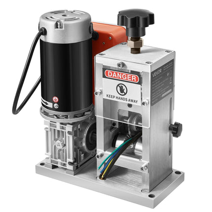 Electric Wire Stripping Machine, 1.5-40 mm, 400W Automatic Motorized Cable Stripper, 9.84 IPS (15 m/min) Wire Peeler with Alloy Blades, V-Shaped Rollers, Cooling Fan, for Scrap Copper Recycling.
