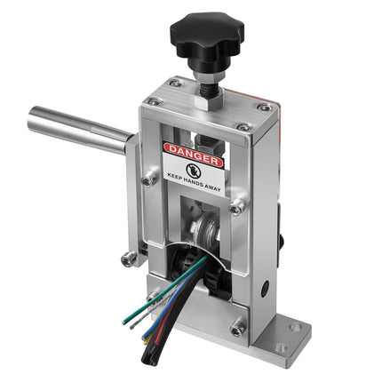 Manual Wire Stripping Machine, 1.5-25 mm, Copper Stripper with Hand Crank or Drill Powered, 64Mn Quenched Blades, 45# Steel Rollers, Aluminum Alloy Frame Wire Peeler, for Scrap Copper Recycling.