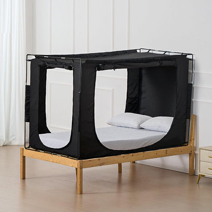 3 Doors Bed Tent Breathable Tent 70% Blackout with 9.5 mm Fiber Poles.