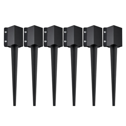 Fence Post Anchor Ground Spike 6 Pack 24 x 4 x 4 In Metal Fence Stakes.