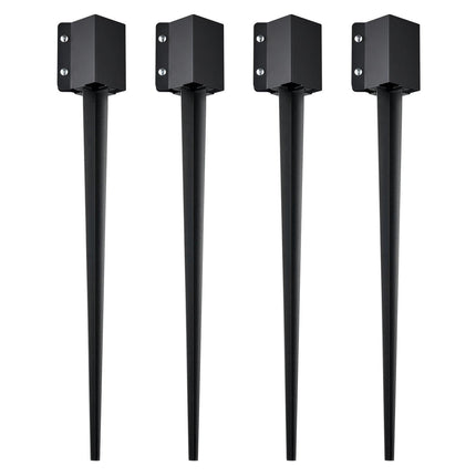 Fence Post Anchor Ground Spike 4 Pack 36 x 4 x 4 In Metal Fence Stakes.