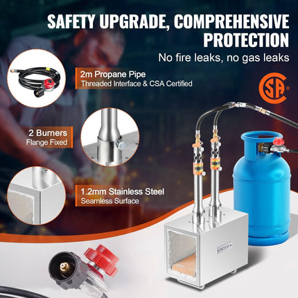Portable Propane Forge 2 Burner Farrier Forge Knife Metal Square.