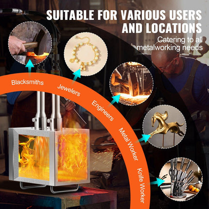 Portable Propane Forge 2 Burner Farrier Forge Knife Metal Square.