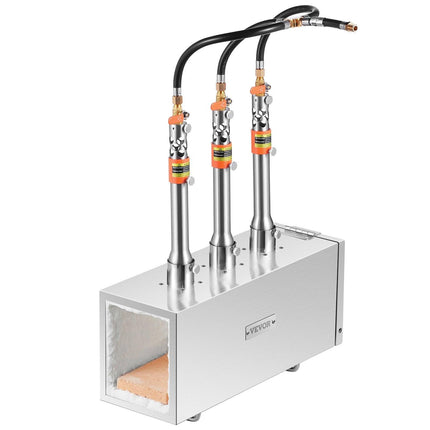 Portable Propane Forge, 3 Burner Farrier Forge, 2600℉ Tool and Knife Making Blacksmithing Gas Forge, Large Capacity Square Stainless Steel Gas Forging Tools and Equipment for Metal Forging.