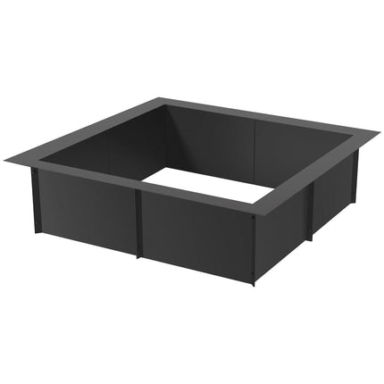 Fire Pit Ring, 42x42 in Outer/36x36 in Inner Diameter, 10inch Height Square Fire Pit Insert, Heavy Duty Carbon Steel Liner DIY Campfire Ring above or In-Ground, for Outdoor Camping, Bonfires.