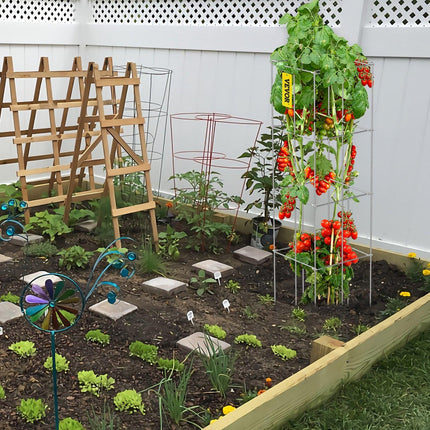 Tomato Cages, 30 x 30 x 117 cm, 5 Packs Square Plant Support Cages, Silver PVC-Coated Steel Tomato Towers for Climbing Vegetables, Plants, Flowers, Fruits.