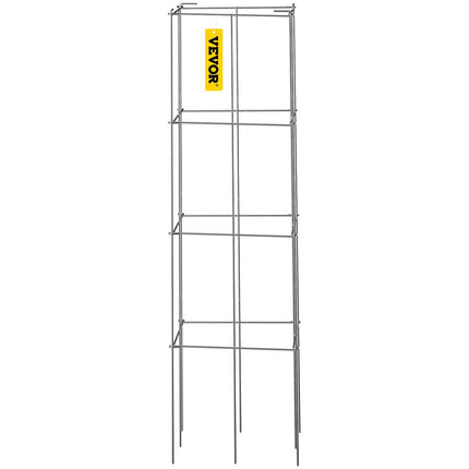 Tomato Cages, 30 x 30 x 117 cm, 5 Packs Square Plant Support Cages, Silver PVC-Coated Steel Tomato Towers for Climbing Vegetables, Plants, Flowers, Fruits.