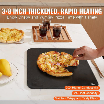 Pizza Steel, 16" x 14.5" x 3/8" Pizza Steel Plate for Oven, Pre-Seasoned Carbon Steel Pizza Baking Stone with 20X Higher Conductivity, Heavy Duty Pizza Pan for Outdoor Grill, Indoor Oven.