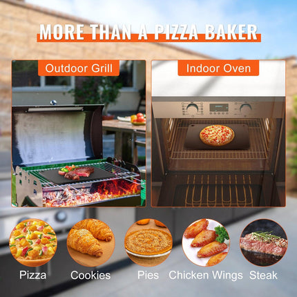 Pizza Steel, 16" x 14.5" x 3/8" Pizza Steel Plate for Oven, Pre-Seasoned Carbon Steel Pizza Baking Stone with 20X Higher Conductivity, Heavy Duty Pizza Pan for Outdoor Grill, Indoor Oven.
