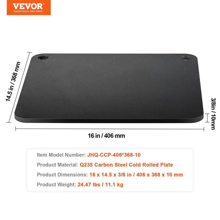 Pizza Steel, 16" x 14.5" x 3/8" Pizza Steel Plate for Oven, Pre-Seasoned Carbon Steel Pizza Baking Stone with 20X Higher Conductivity, Heavy Duty Pizza Pan for Outdoor Grill, Indoor Oven.