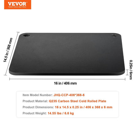 Pizza Steel 16"x14.5"x1/4" Pre-Seasoned Carbon Steel Pizza Baking Stone.
