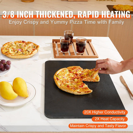 Pizza Steel, 20" x 14" x 3/8" Pizza Steel Plate for Oven, Pre-Seasoned Carbon Steel Pizza Baking Stone with 20X Higher Conductivity, Heavy Duty Rustproof Pizza Pan for Outdoor Grill, Indoor Oven.