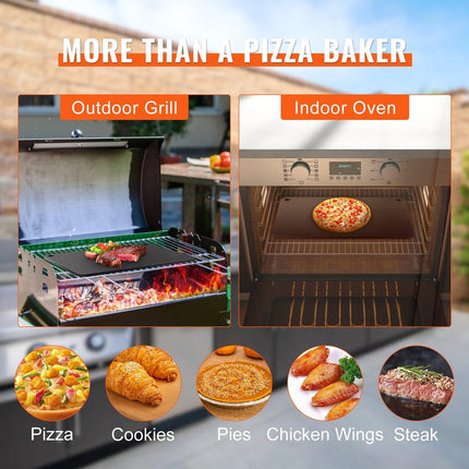 Pizza Steel, 20" x 14" x 3/8" Pizza Steel Plate for Oven, Pre-Seasoned Carbon Steel Pizza Baking Stone with 20X Higher Conductivity, Heavy Duty Rustproof Pizza Pan for Outdoor Grill, Indoor Oven.