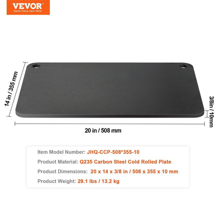 Pizza Steel, 20" x 14" x 3/8" Pizza Steel Plate for Oven, Pre-Seasoned Carbon Steel Pizza Baking Stone with 20X Higher Conductivity, Heavy Duty Rustproof Pizza Pan for Outdoor Grill, Indoor Oven.