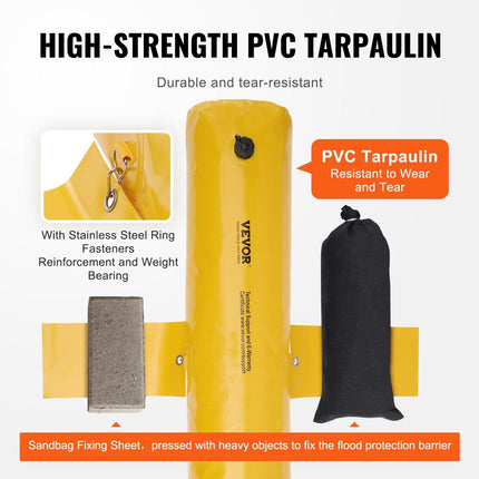 Flood Barriers, Sandbag Alternative Flood Bags 4 Pack, Flood Barrier for Home, Water Barriers for Flooding, Doorway, Driveway(4FTx6in).