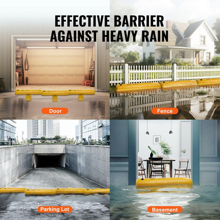 Flood Barriers, Sandbag Alternative Flood Bags 4 Pack, Flood Barrier for Home, Water Barriers for Flooding, Doorway, Driveway(4FTx6in).