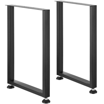 711.2MM Adjustable Furniture Legs, Square Reinforced Steel Office Table legs Set of 2 for DIY, Max Load 453.6KG Heavy Duty Desk Legs, Quick Instalation & Rich Accessories Legs Black.
