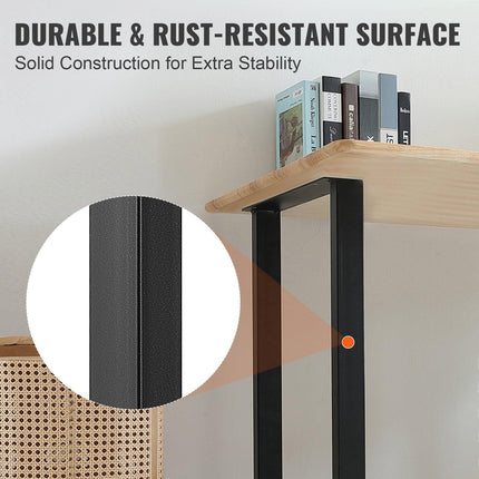 711.2MM Adjustable Furniture Legs, Square Reinforced Steel Office Table legs Set of 2 for DIY, Max Load 453.6KG Heavy Duty Desk Legs, Quick Instalation & Rich Accessories Legs Black.