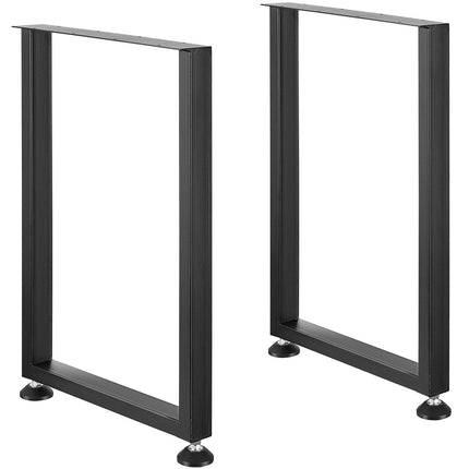 711.2MM Adjustable Furniture Legs, Square Reinforced Steel Office Table legs Set of 2 for DIY, Max Load 453.6KG Heavy Duty Desk Legs, Quick Instalation & Rich Accessories Legs Black.