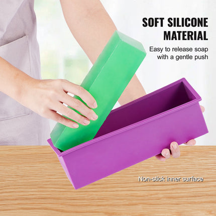 Soap Making Kit, Bamboo Cutting Box and Inner Box with Silicone Mold, Stainless Steel Straight Cutter and Wavy Cutter, 100 Bags and 105 Stickers, Soap Making Supplies DIY Kits for Adults.