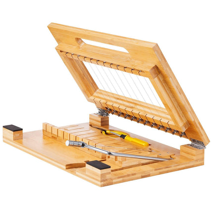 Soap Cutter, Cut 1-12 Bars, Precisely and Accurately Cut 1 Inch Bars, Bamboo Soap Slicer With Steel Wire, Multi Handmade Soap Wire Cutter for Loaf Candles Cheese Butter DIY Making Tool.