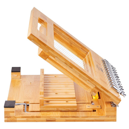 Soap Cutter, Cut 1-12 Bars, Precisely and Accurately Cut 1 Inch Bars, Bamboo Soap Slicer With Steel Wire, Multi Handmade Soap Wire Cutter for Loaf Candles Cheese Butter DIY Making Tool.