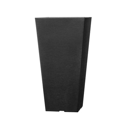 Tall Planter, Set of 2 Tall Square Tapered Planters, 57 cm Large Modern Gardening and Flower Plastic Pots, Decorative Tall Black Planter with Drainage Hole, for Porch, Patio, Indoor & Outdoor.